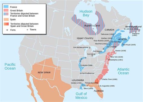 Map Of North America In 1702 Showing Areas Occupied By European