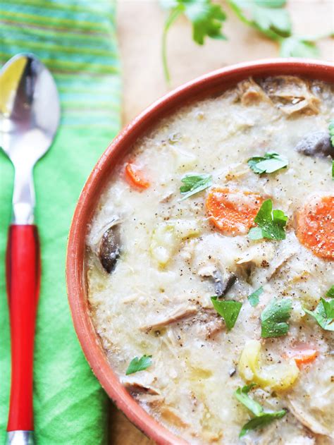 Slow Cooker Turkey Soup With Rice Can Use Leftovers! - Pip and Ebby