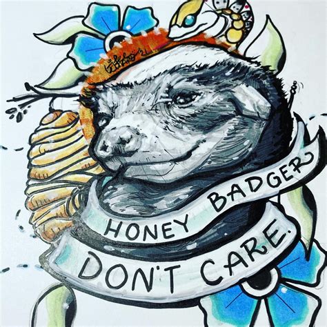 Original Honey Badger Dont Care Original Art 9x12 Etsy Australia