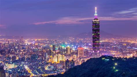 1920x1080 China City Taiwan Hills China Taipei Night Mountains