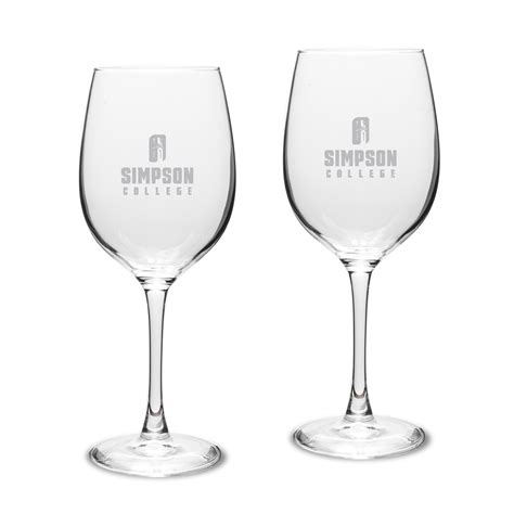 Drop Ship Traditional White Wine Glasses Set Simpson College Spirit Shop