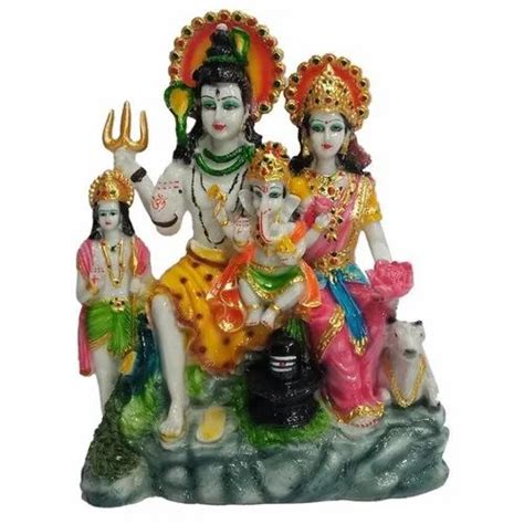 multicolor polyresin shiv parivar statue for temple size dimension 12 25x5 25x15 75 inch at