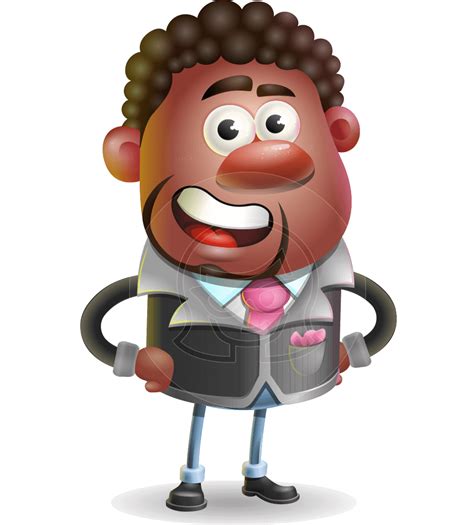 An African American Businessman 3d Cartoon Character 3d Cartoon