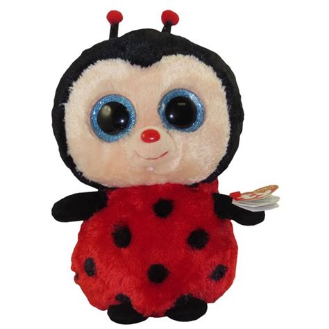 Ty Beanie Boos Bugsy The Ladybug Glitter Eyes Medium Size 9 Inch
