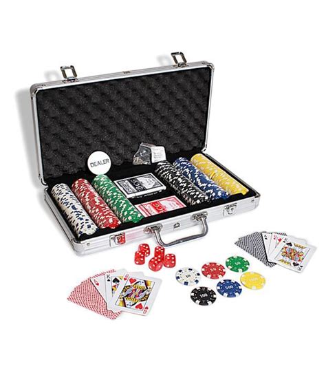 A, k, q, j, 10, 9, 8. Diced Poker Chip set 300 chips With Silver Case & Freebie: 2 Decks of Fournier Playing Cards ...