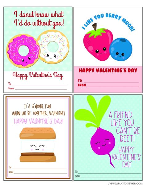 Funny Food Pun Valentines Day Cards Free Printable Live Well Play