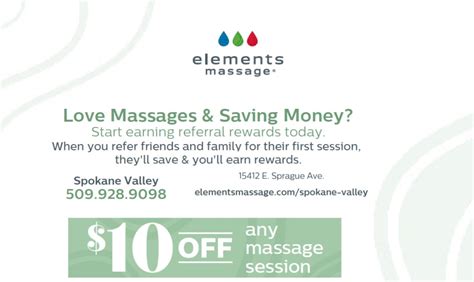 Massage Coupons Elements Massage Spokane Valley