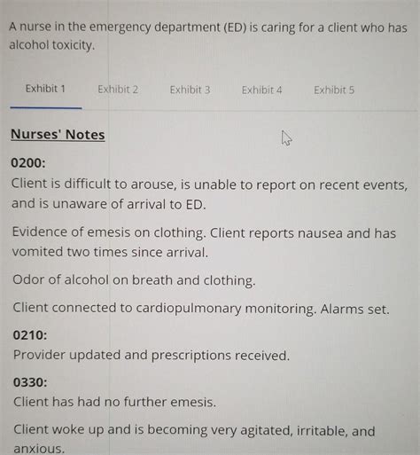 Solved A Nurse In The Emergency Department ED Is Caring Chegg Com