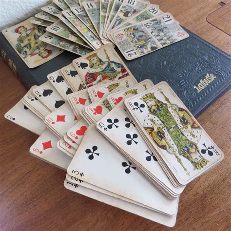 Vintage French Tarot Playing Cards Complete Paris Pattern Valet Dame