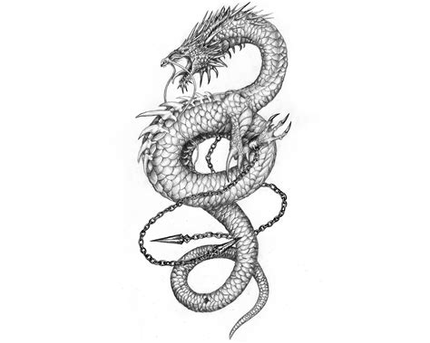 Chinese Dragons With Flowers Tattoos Chinese Tattoos Designs Ideas