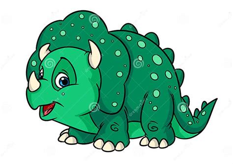 Funny Triceratops Dinosaur Animal Character Cartoon Illustration Stock