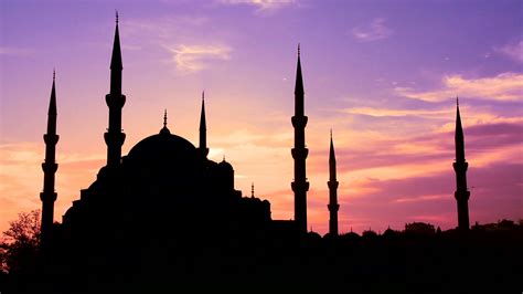 The Blue Mosque In Istanbul Turkey In Purple Unset Light Stock Video