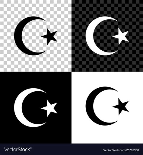 Star And Crescent Symbol Islam Icon Isolated Vector Image