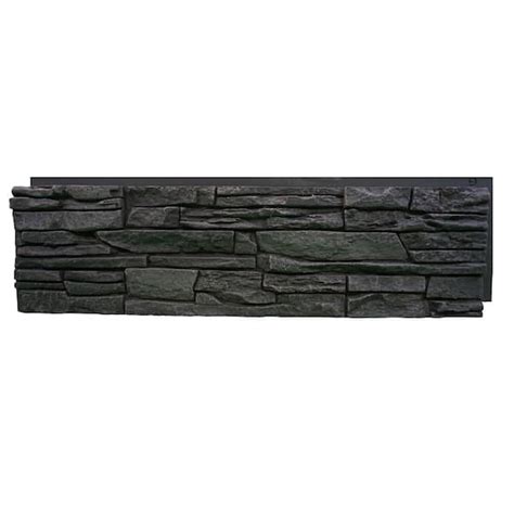 Genstone Stacked Stone Iron Ore 12 In X 42 In Faux Stone Siding Panel