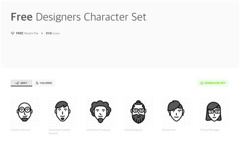 Free 6 Designer Character Vector Icons Titanui