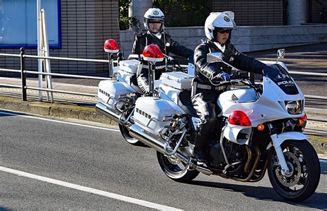 Japanese Motorcycle Policewoman In Full Leather Uniform ミリタリー ポリス ネズミ