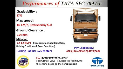 2020 Tata Sfc 709 Ex Truck Detailed Review Engine Price Mileage