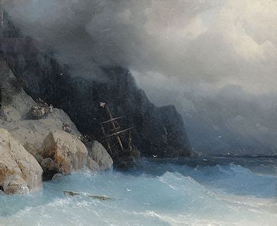 Survivors Of A Shipwreck On A Rocky Path Aivazovsky Painting