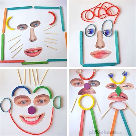 Crazy Faces Loose Parts Play Art For Kids Preschool Art Wtf Face