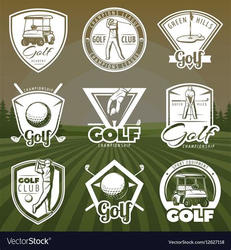 Vintage Golf Club Logos Royalty Free Vector Image Ad Club Logos