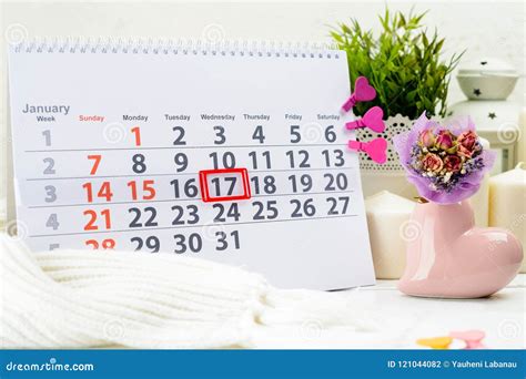 January 17th Day 17 Of Month On White Calendar Stock Photo Image Of