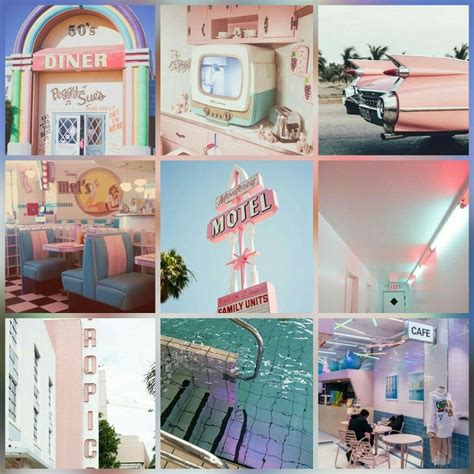 Pink Motels And Diners Are Featured In This Collage