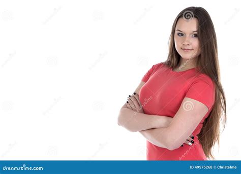Portrait Of Teenage Girl With Arms Crossed Stock Photo Image Of