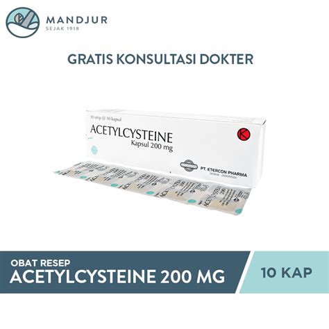 Acetylcysteine 200 Mg Strip 10 Kapsul — Apotek Mandjur