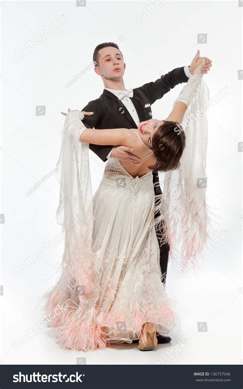 Beautiful Couple Active Ballroom Dance Stock Photo Edit Now 136757546