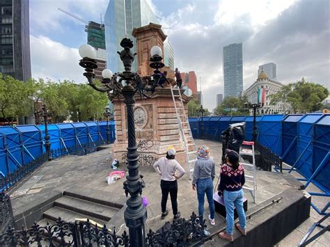 Feministas colocan antimonumenta en la Glorieta de Colón ahora es de