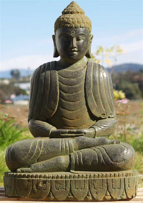 Sold Stone Meditating Garden Buddha 29 69ls21 Hindu