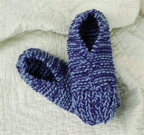 Mens Hand Knit Slippers Size 95 To 11 Midnight By Tdmoriginals