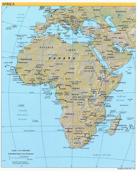 Large Detailed Political And Relief Map Of Africa Africa Large