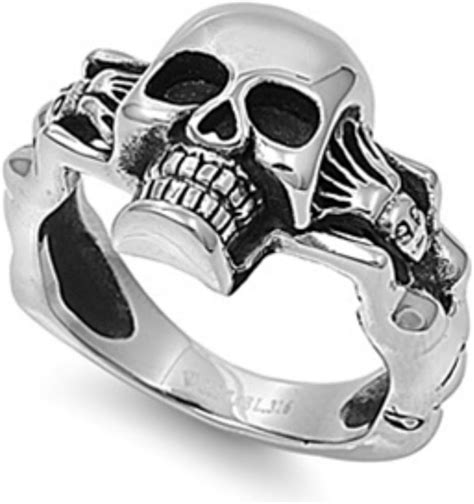 Stainless Steel Skull Ring P 12 Uk Jewellery