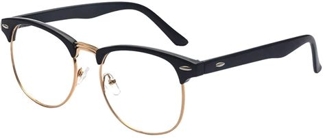 Outray Vintage Retro Classic Half Frame Horn Rimmed Clear Lens Glasses For Men Women 2135c1