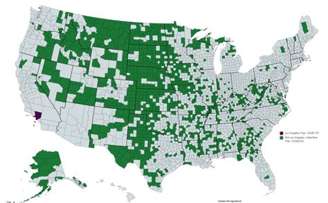 Us Counties Equivalent Population To Los Angeles County Vivid Maps