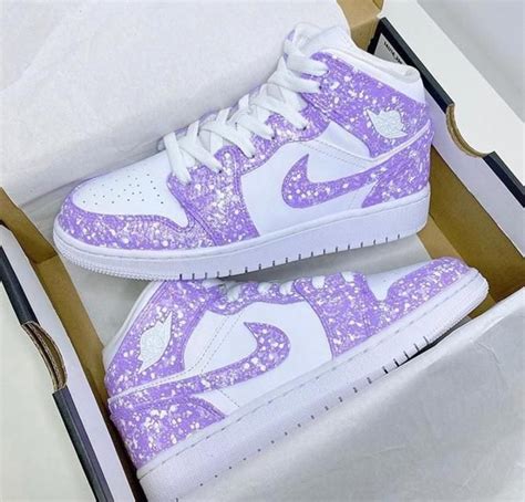 Custom Air Jordan 1 Purple Splash All Nike Shoes Girly Shoes Nike