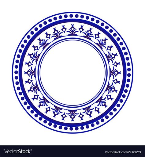 Blue And White Round Design Vector Image On Round Design Design