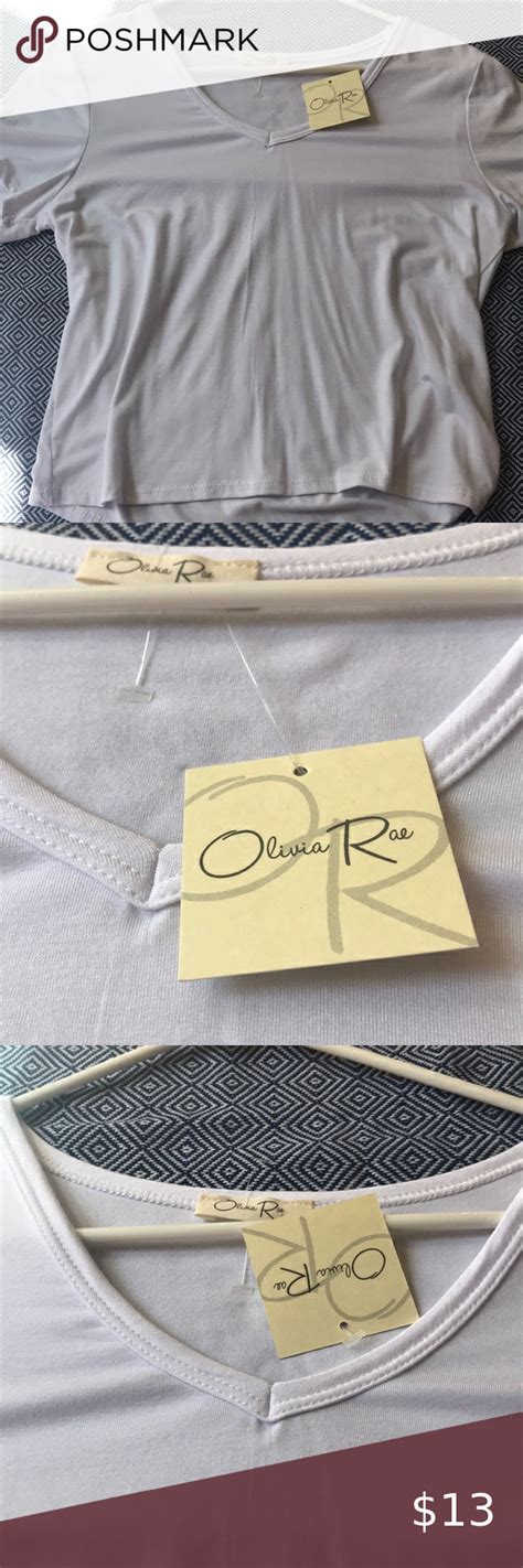 Olivia Rae White V Neck In 2021 White V Necks Grey Long Sleeve Shirt