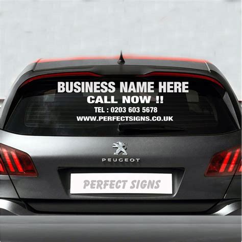 Personalised Business Rear Window Car Van Advertising Vinyl Signs Stickers