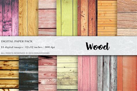 Wood Background Digital Paper By Bonadesigns