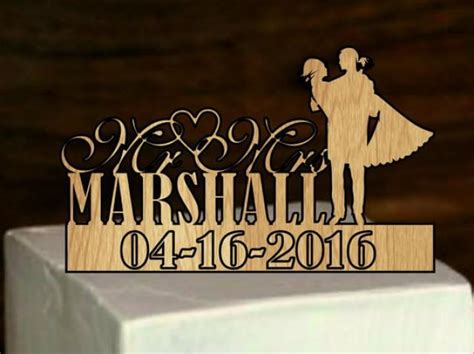 Silhouette Wedding Cake Topper Rustic Wedding Cake Topper Personalize