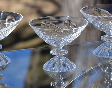 vintage crystal cocktail glasses set of 5 mixologist etsy