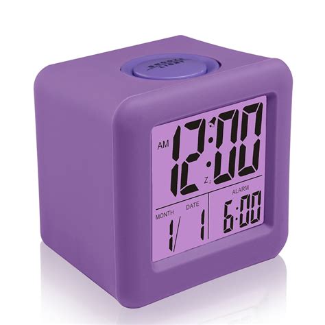 Plumeet Easy Setting Travel Alarm Clock With Snoozesoft Night Light