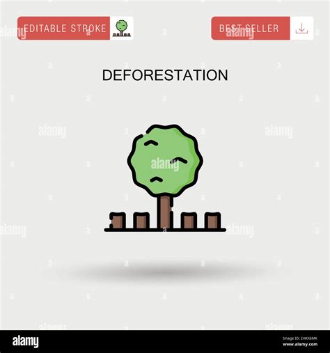 Deforestation Simple Vector Icon Stock Vector Image Art Alamy