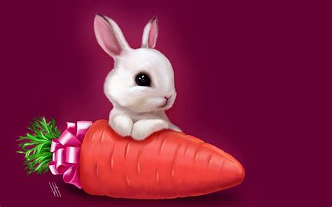 Bunny Rabbit Carrots Funny Rabbits Hd Wallpaper Pxfuel