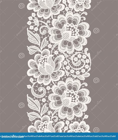 White Lace Floral Seamless Pattern Stock Vector Illustration Of