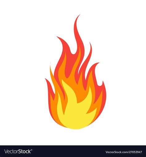 Fire Emoji Simple Light Creative Dangerous Energy Vector Image