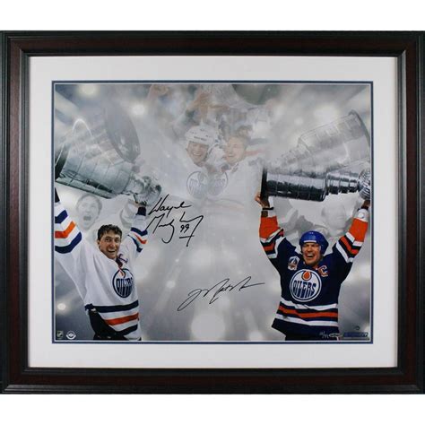 Wayne Gretzky And Mark Messier Signed Oilers Stanley Cup 16x24 Custom