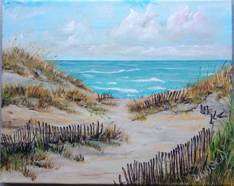 Lonely Beach Acrylic Painting Seascape Paintings Beach Watercolor